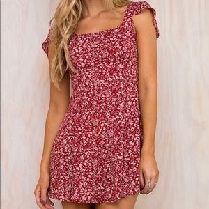 Princess Polly red floral mini dress